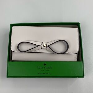 Kate Spade Leather Adjustable Belt Bag Waist Fanny crossbody White Bow New NWT